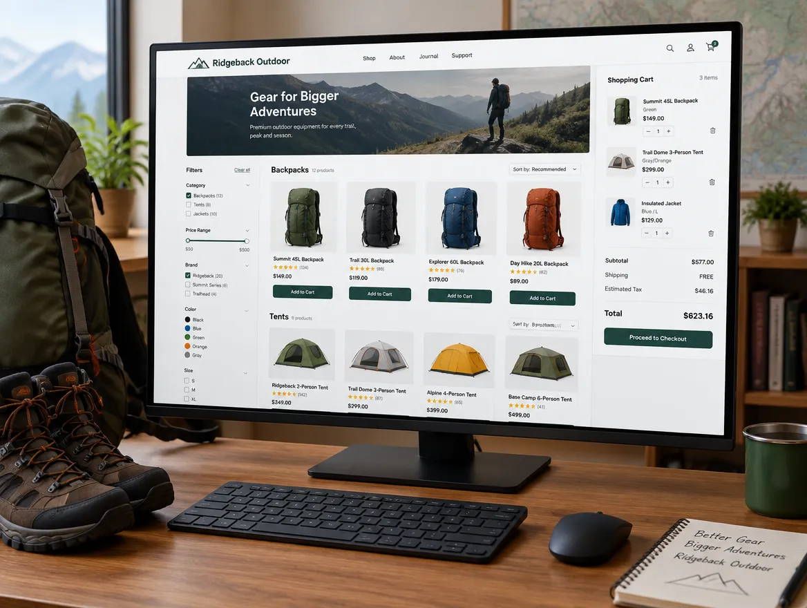 Ridgeback Outdoor: gear store with filters, comparisons and cart