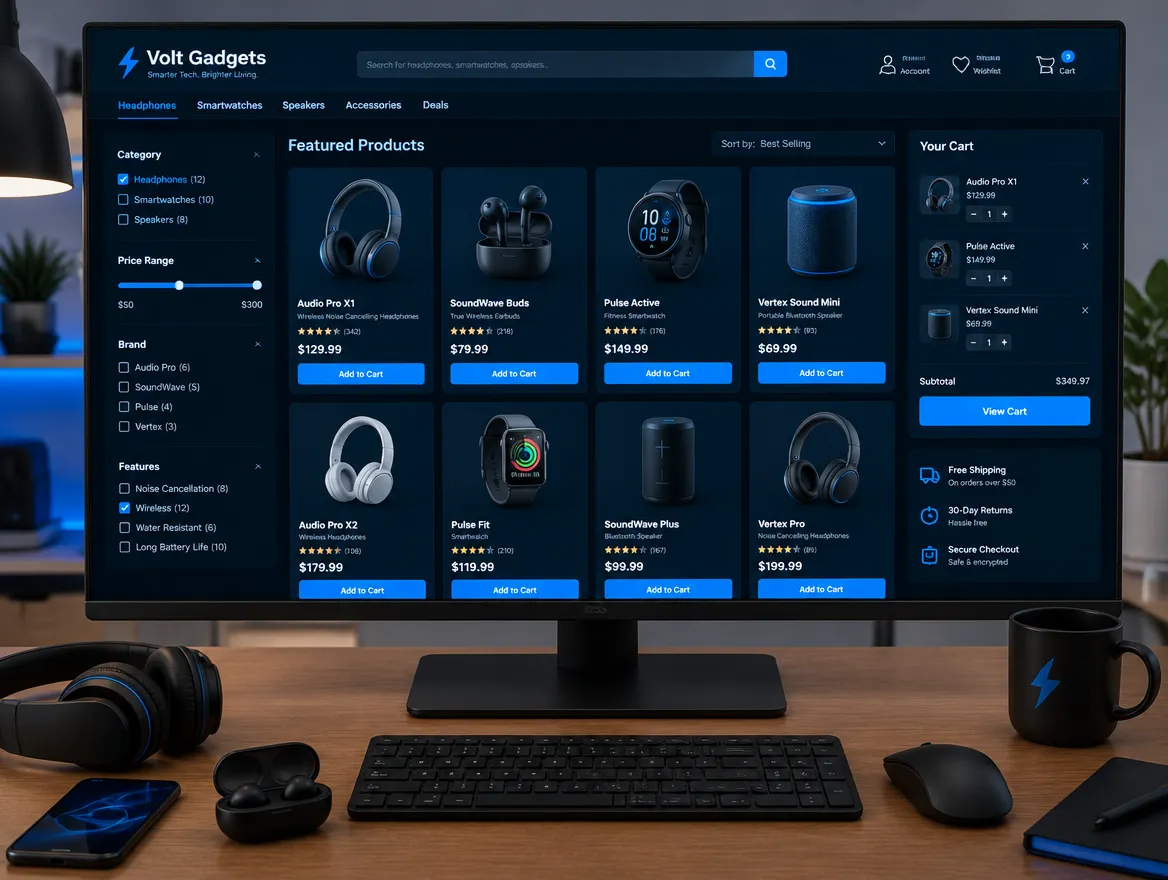 Volt Gadgets: electronics store with product comparisons