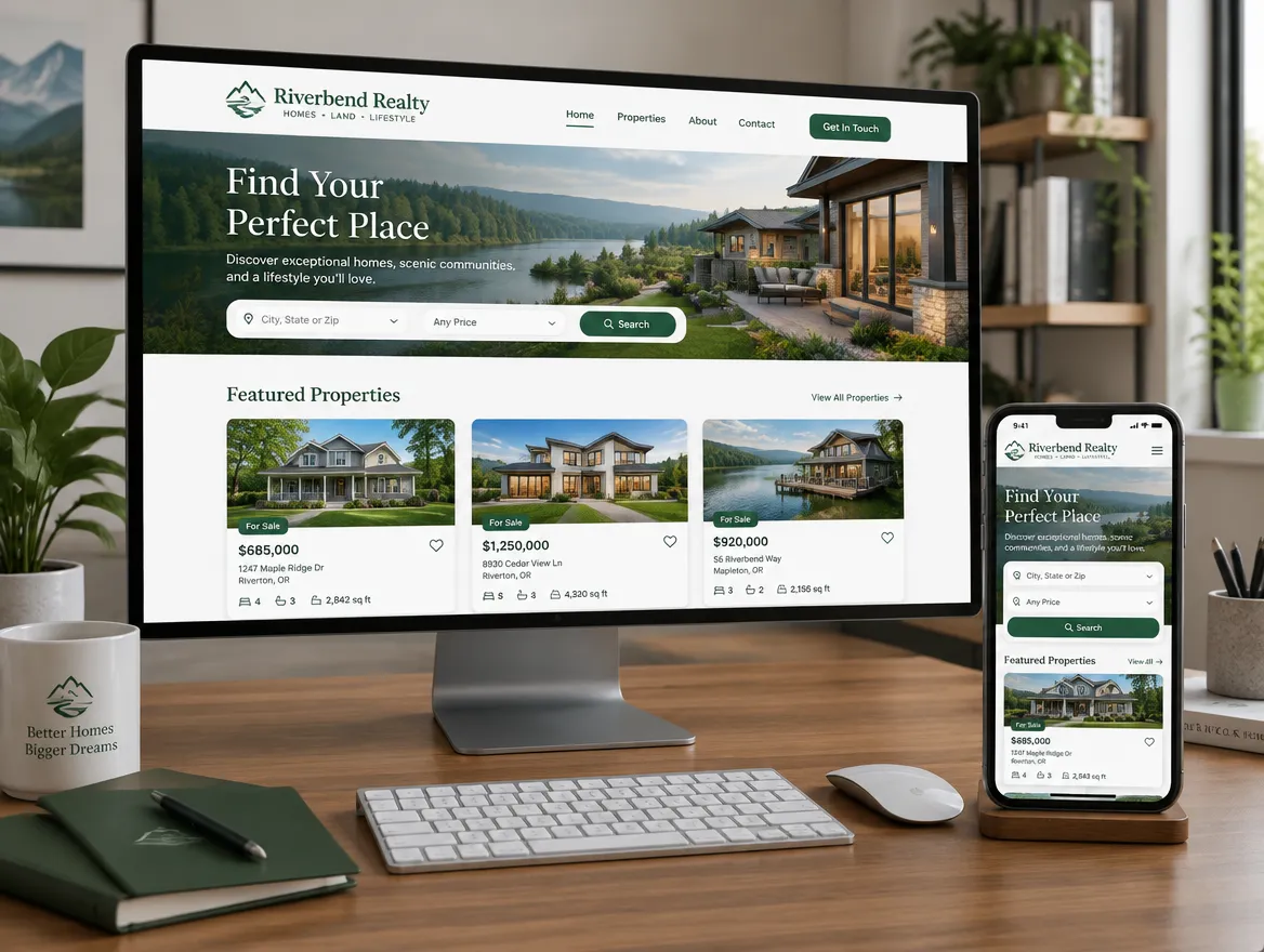 Riverbend Realty: listings website with city and price search