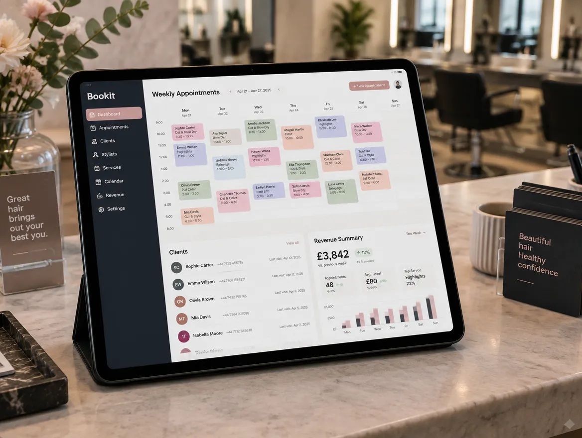 BookIt: booking calendar and client admin for salons