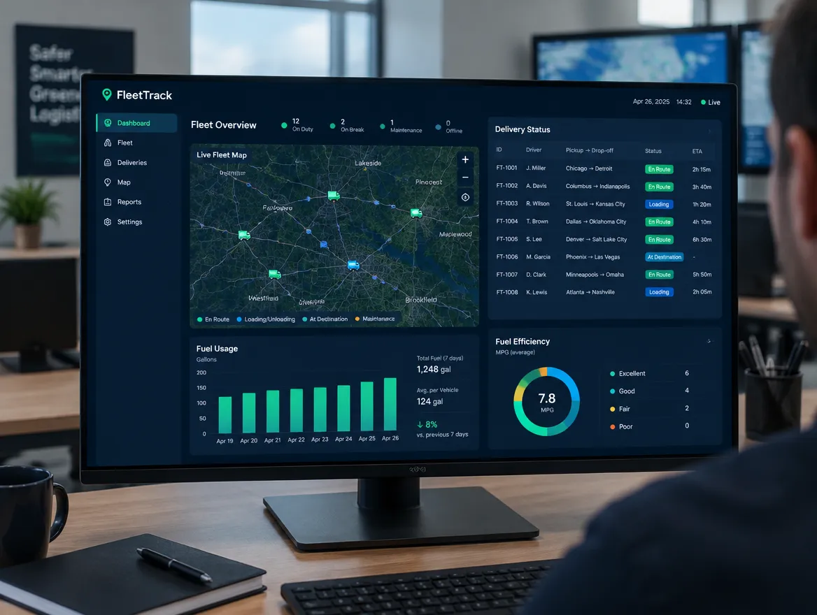 FleetTrack: live fleet map and delivery dashboard
