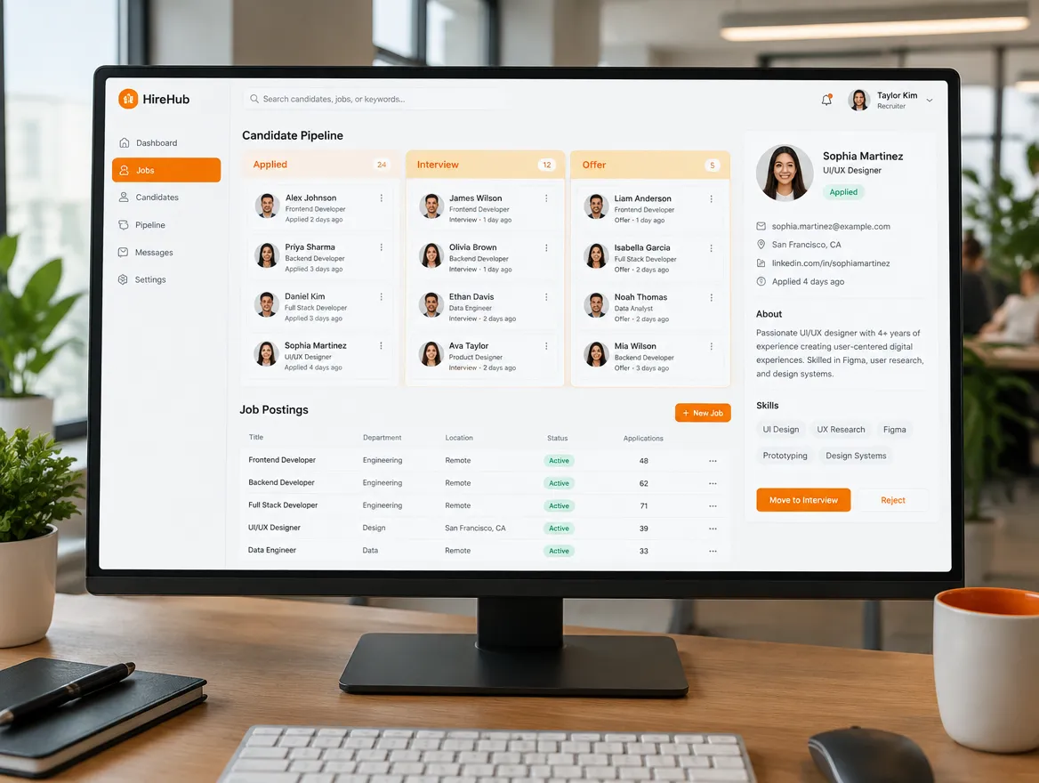 HireHub: hiring pipeline and job postings portal
