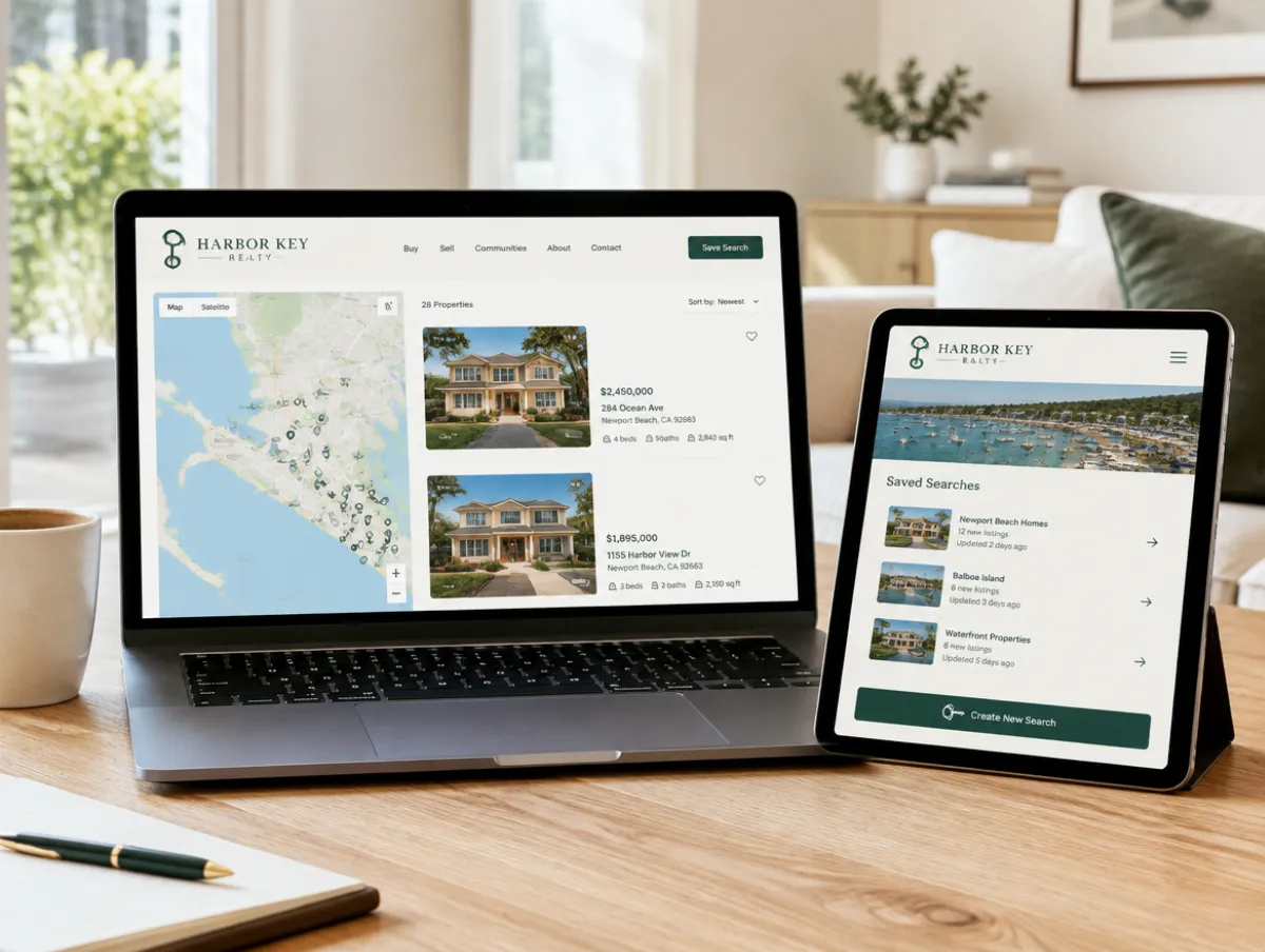 Harbor Key Realty: listings portal with saved searches