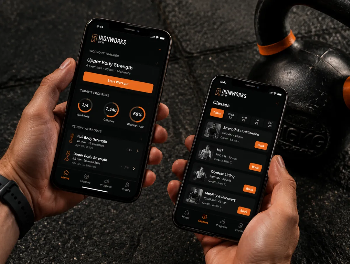 Ironworks Gym: member app and website for a strength gym