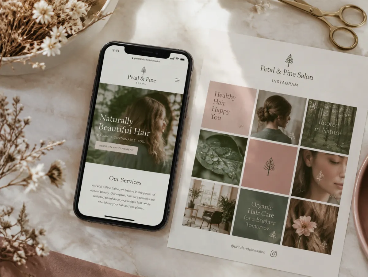 Petal & Pine Salon: salon site and local ad campaign
